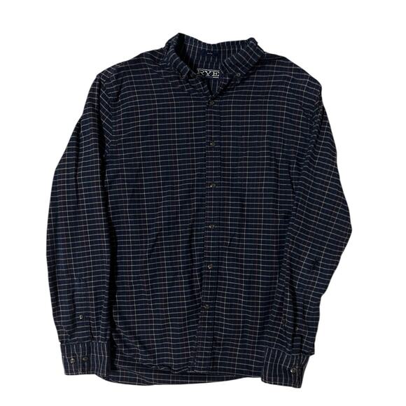 RYE By Hawker Rye Men's Slim Fit L Flannel Shirt Plaid Cotton Button Down *Flaw* - Picture 1 of 8